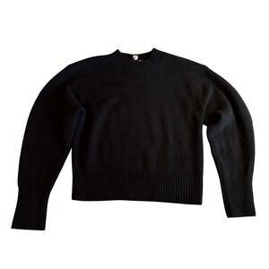 Vince Women's Wool Cashmere Blend Crew Neck Sweater, Black, Size S Petite